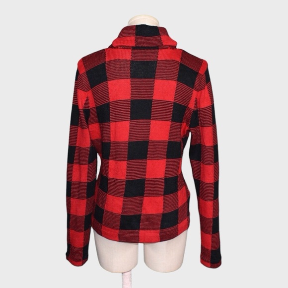 Chaps Petite Buffalo Sweater Jacket - Picture 3 of 6